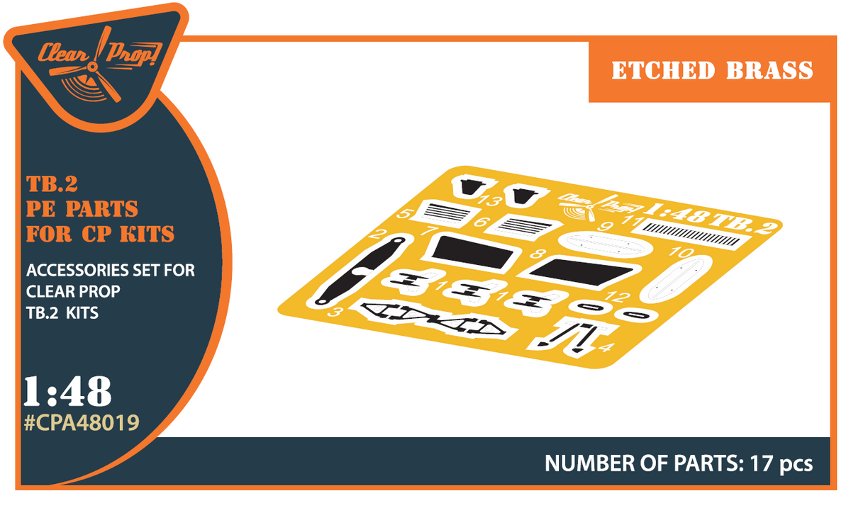 Bayraktar TB.2 Unmanned Aerial Vehicle PE parts (designed to be used with Clear Prop Models kits)
