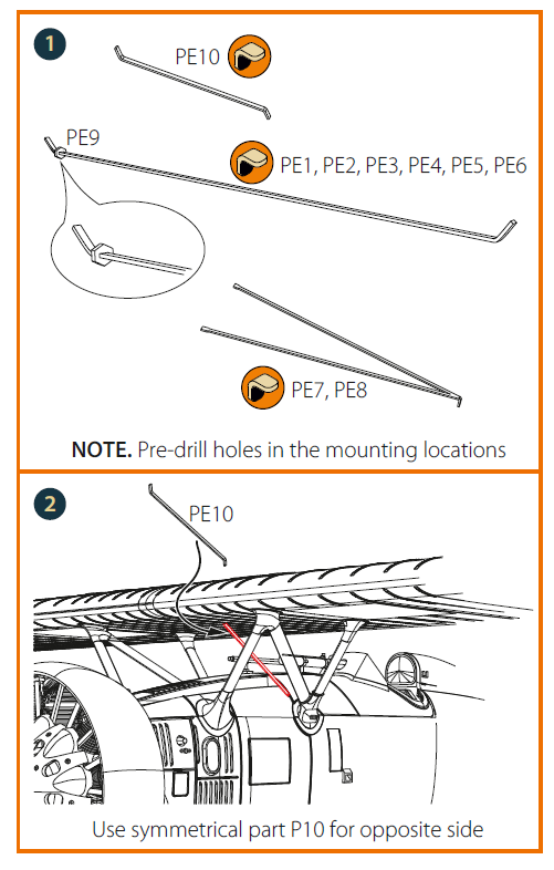 Boeing F4B-3/4 Struts (designed to be used with Clear Prop Models kits)