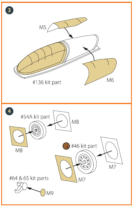 Lockheed-Martin F-16D Fighting Falcon twin seater wheels and canopy frame paint mask (outside only) made from 'yellow kabuki paper' (designed to be used with Revell kits)[F-16B]