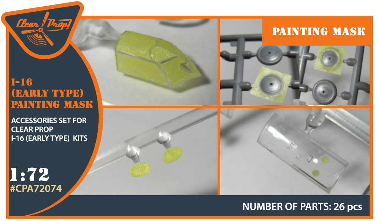 Polikarpov I-16 canopy frame paint mask (Early type) (designed to be used with Clear Prop Models kits)