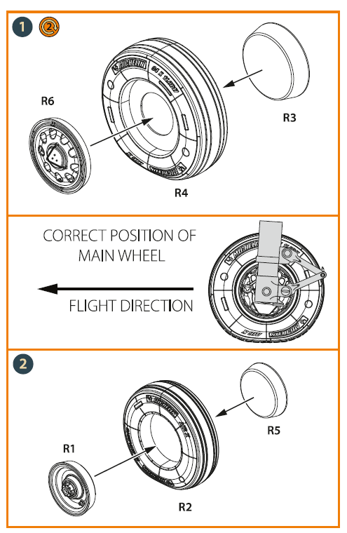 Lockheed-Martin F-35A Lightning II weighted wheel set (designed to be used withAcademy, Airfix, Fujimi, Hasegawa, Italeri, PM Model, Revell and Tamiya kits)