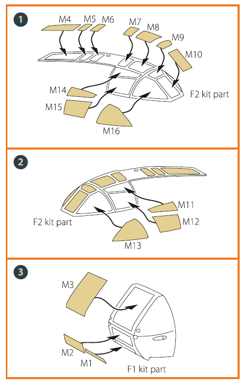 Messerschmitt Me-410B-1/U2/U4/R4 painting mask on 'yellow kabuki paper' (designed to be used with Fine Molds kits)