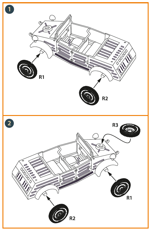 Kubelwagen type 82 Wheel set (designed to be used with Academy, Dragon, Fujimi, Hobby 2000, Hasegawa, Italer and S-Model kits)