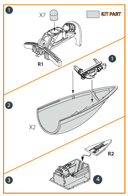 North-American F-86A Sabre Canopy frame detailing set 3D-Printed (designed to be used with Clear Prop Models kits)