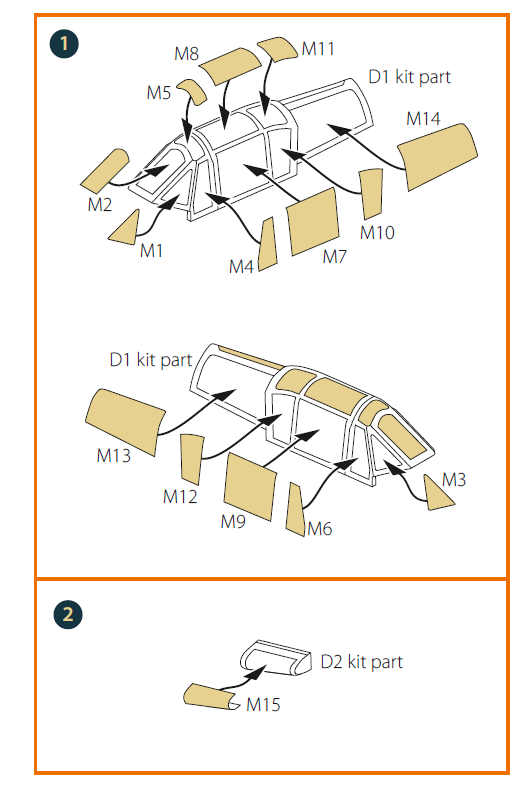 Kawasaki Ki-61-II, Ki-100-I painting mask on 'yellow kabuki paper' (designed to be used with Fine Molds kits)FP17, FP19 kits