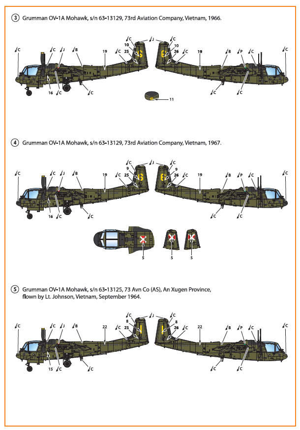 Grumman OV-1A/JOV-1A Mohawk decal set