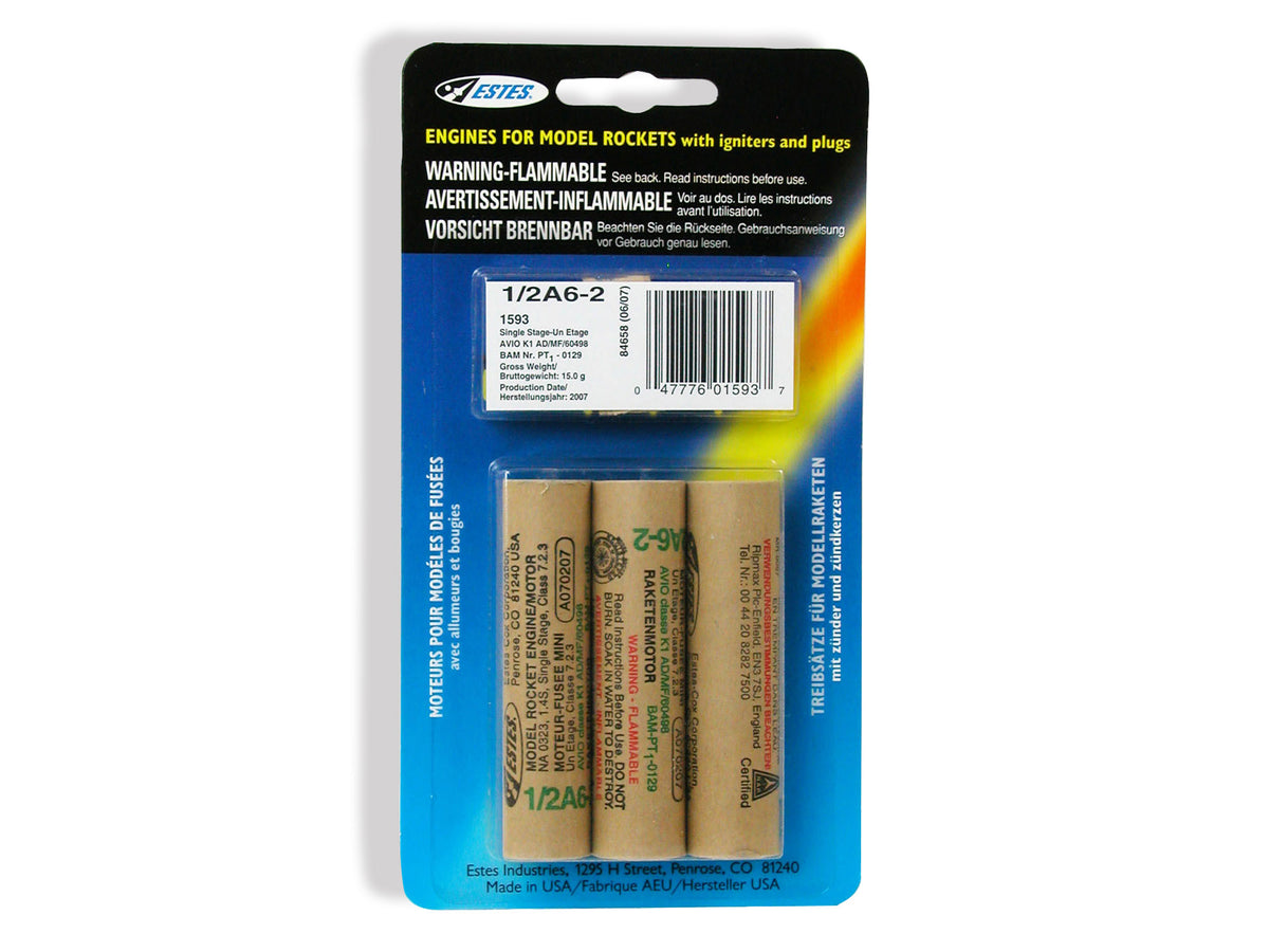 Rocket motors 1/2A6-2 (Pk3)