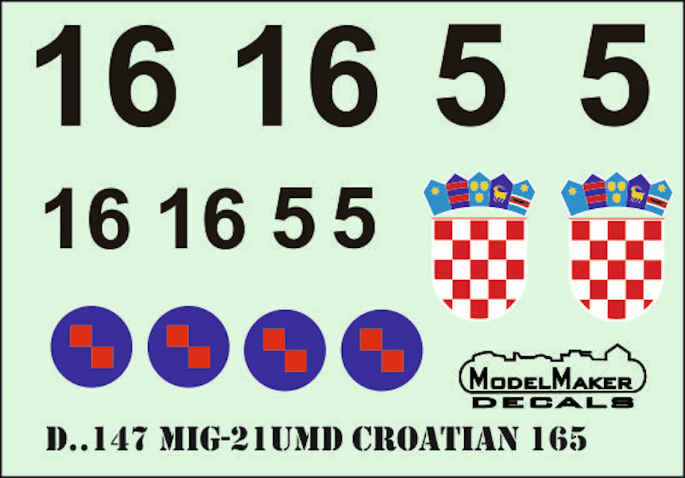 Mikoyan MiG-21UMD CROATIAN 165 Display Plane