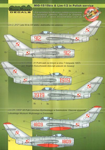 Mikoyan MiG-15/MiG-15bis & Lim-1/2 in Polish service