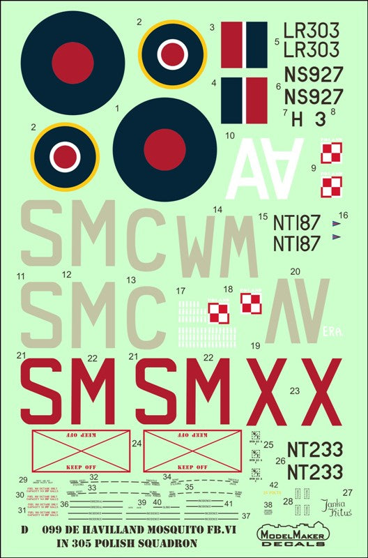 Re-printed! de Havilland DH-98 Mosquito F.B. Mk.VI in Polish service