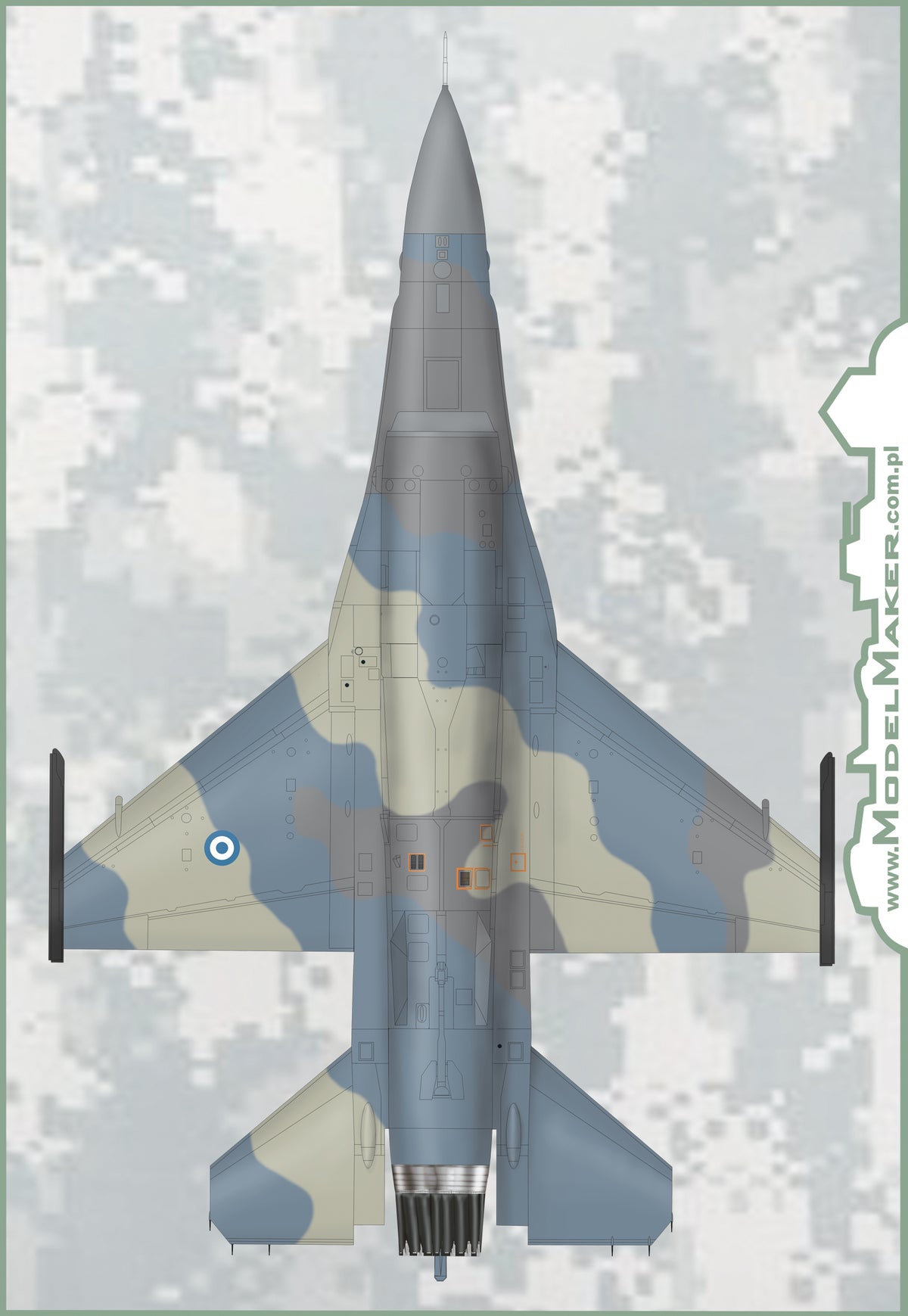 Lockheed-Martin F-16C block 52 ZEUS DEMO TEAM 2015 decal + resin CFT and paraschute container (designed to be used with Tamiya kits)