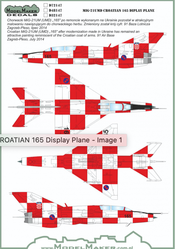 Mikoyan MiG-21UMD Croatian 165