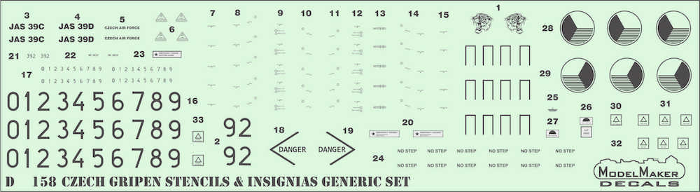 Gripen Stencils & insignias generic set