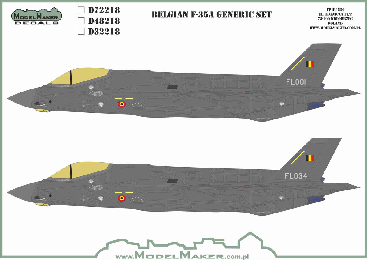 Belgian Lockheed-Martin F-35A Lightning II generic set
