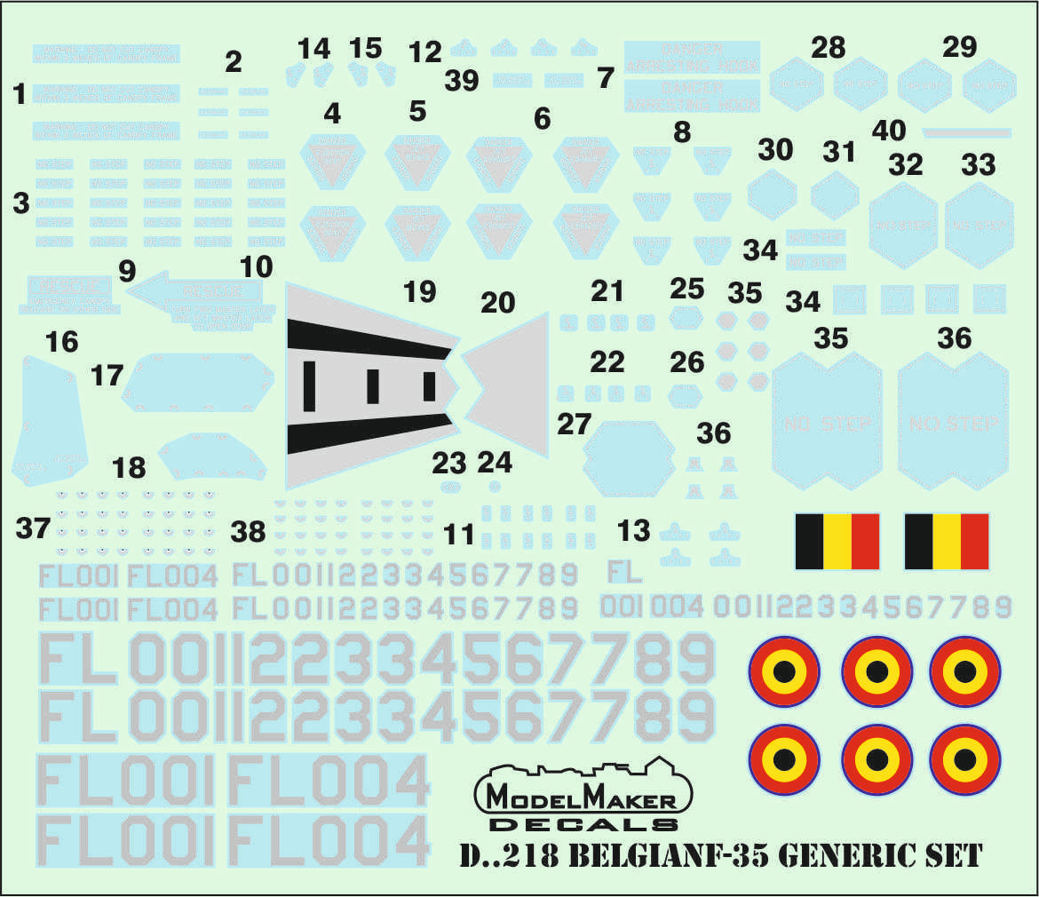 Belgian Lockheed-Martin F-35A Lightning II generic set