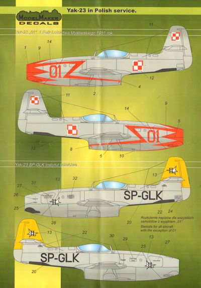 RE-PRINTED!!! Yakovlev Yak-23 in Polish Service