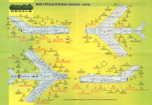 Mikoyan MiG-15/Lim-1/2 early version stencils