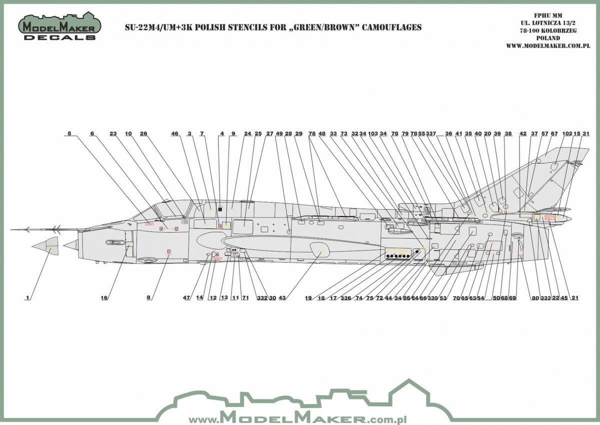 Sukhoi Su-22 Polish stencils