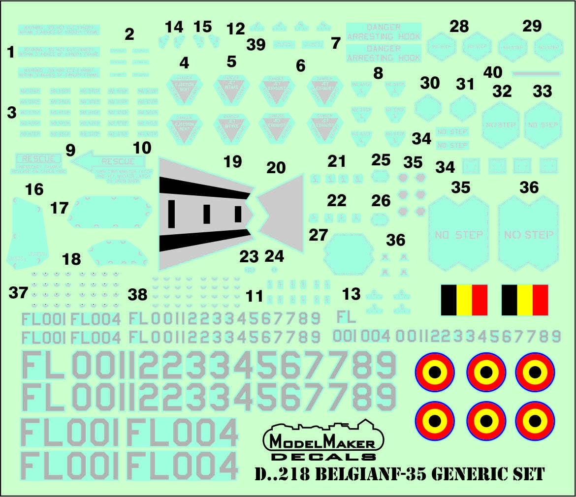 Belgian Lockheed-Martin F-35A Lightning II generic set