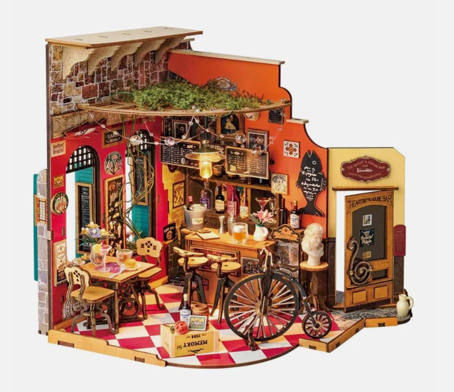 Rolife Cheers Bar & Dining Restaurant DIY Miniature Dollhouse Kit DG173