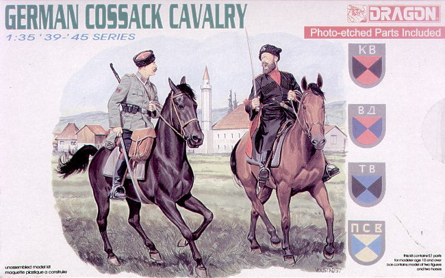 2 German Cossack Cavalry on horseback