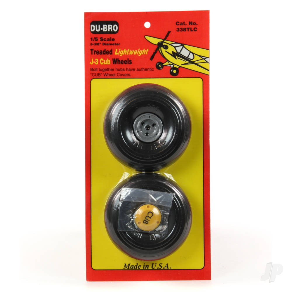 Dubro 1/5 Scale Tred Light J3 Wheels (1 pair per card) DUB338TLC 1