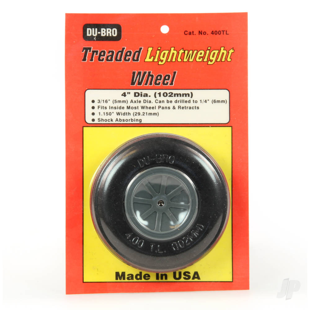 Dubro 4-1/2in diameter Treaded Light Wheel (1 per card) DUB450TL