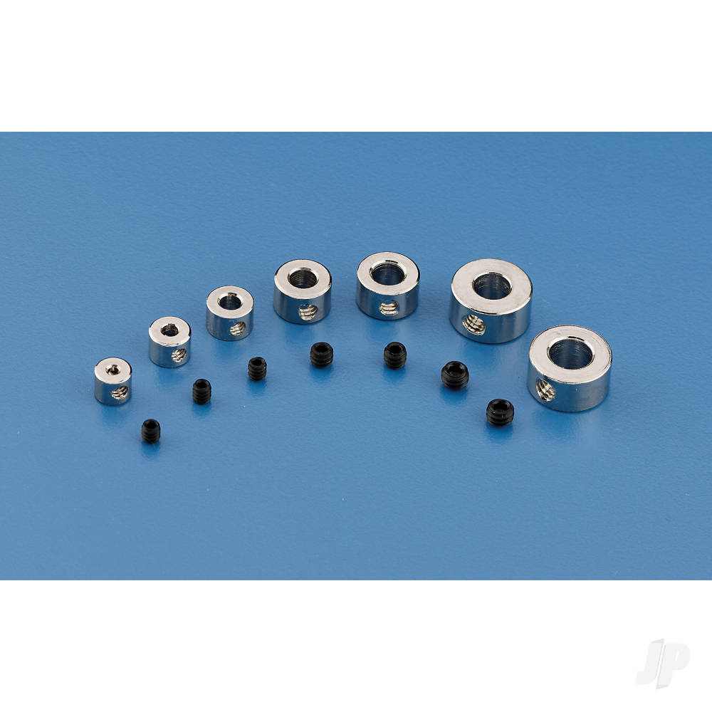 Dubro 3/32in Plated Brass Dura-Collars (12 pcs per package) DUB596