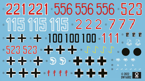 DW16002 Panzer III Ausf.J, 1/16 Das Werk (3 in 1) decals