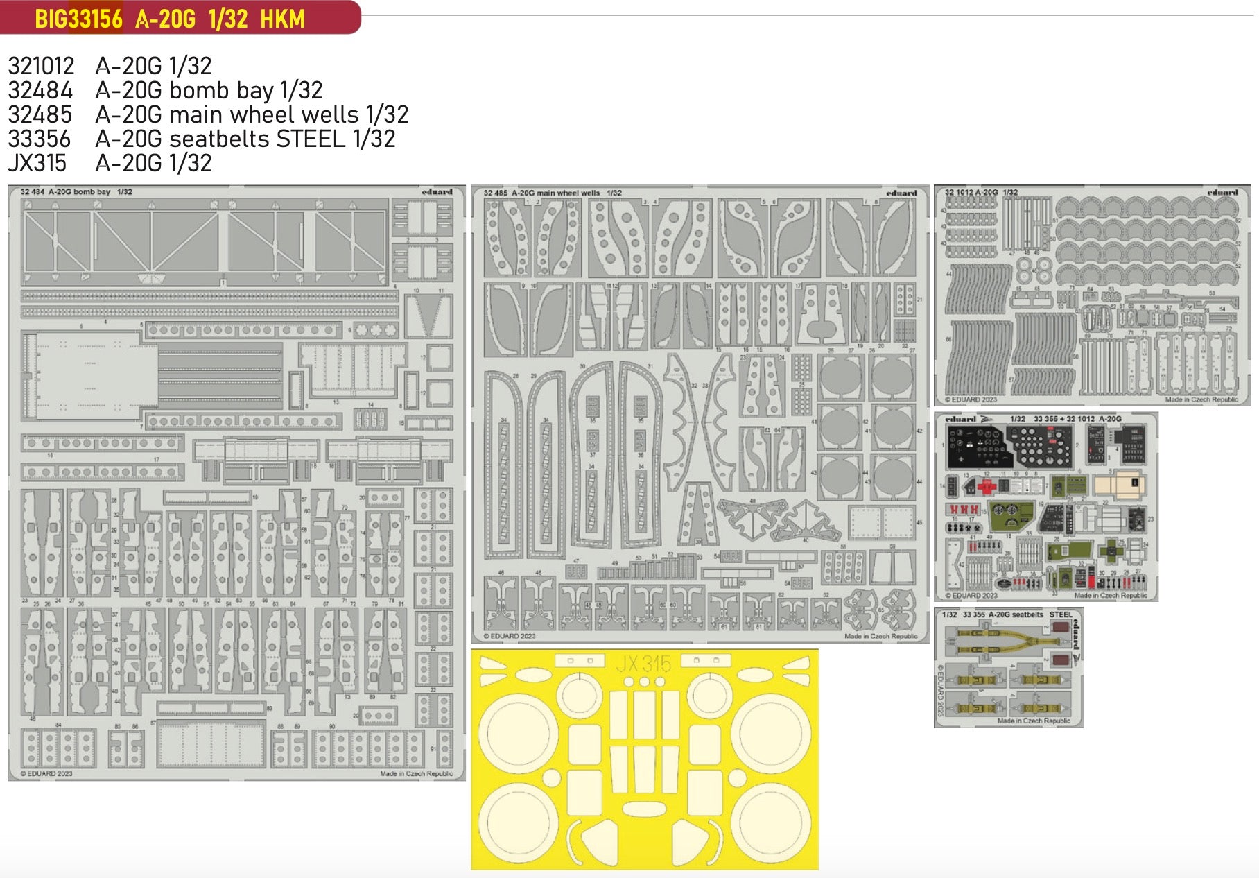 Eduard Big-Ed Douglas A-20G Havoc - EBIG33156 - Aircraft Kits