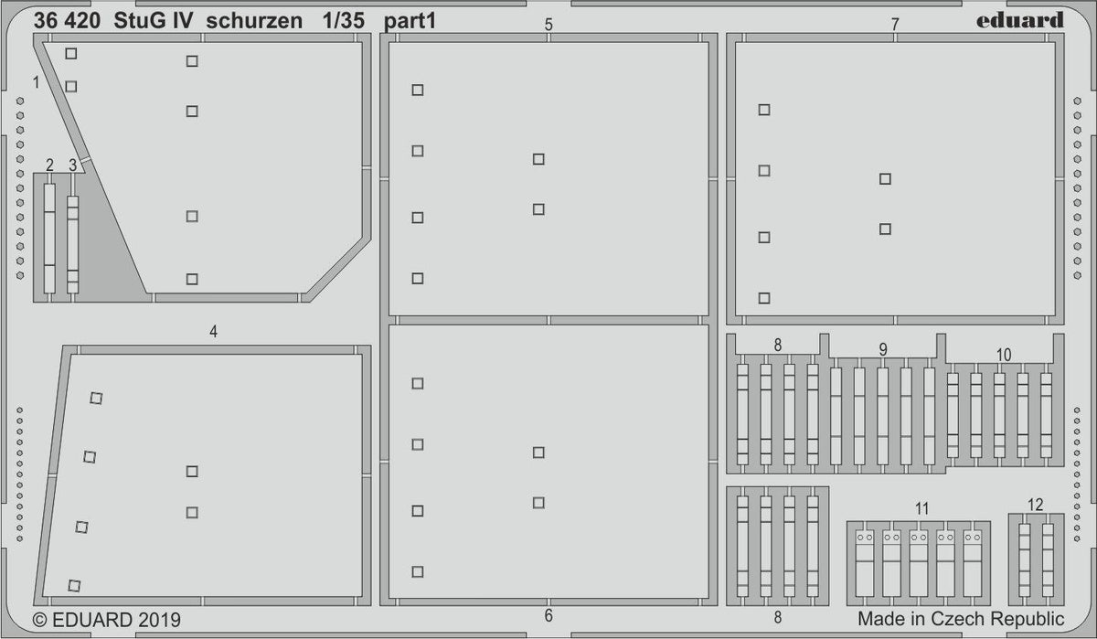 Sturmgeschutz/StuG.IV (designed to be used with Academy kits) This BiG-Ed set includes all these Eduard sets.....ED36369 Tie Downs and Straps German STEEL ED36419 StuG IV ED36420 StuG IV Schurzen/Schürzen ED36423 StuG IV zimmerit