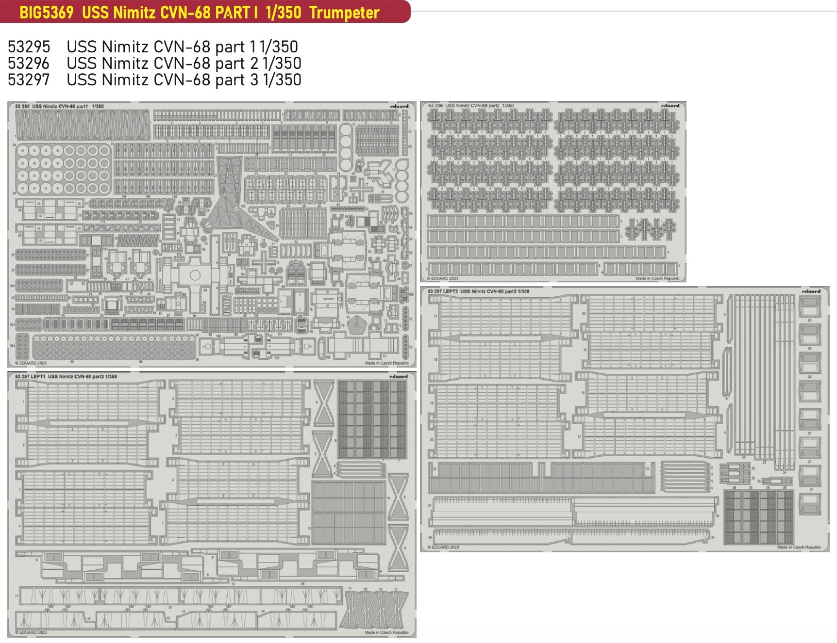 Eduard Big-Ed USS Nimitz CVN-68 PART - EBIG5369 - Ship & Boat Kits