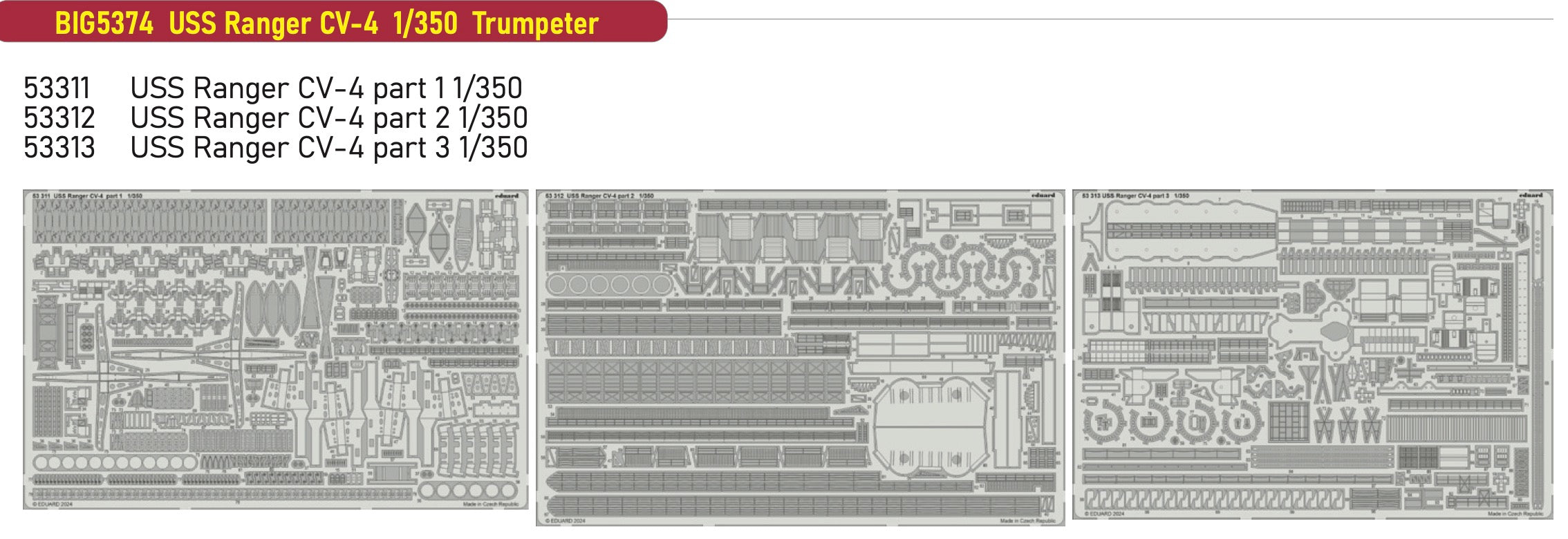 Eduard Big-Ed USS Ranger CV-4 1/350 - EBIG5374 - Ship & Boat Kits
