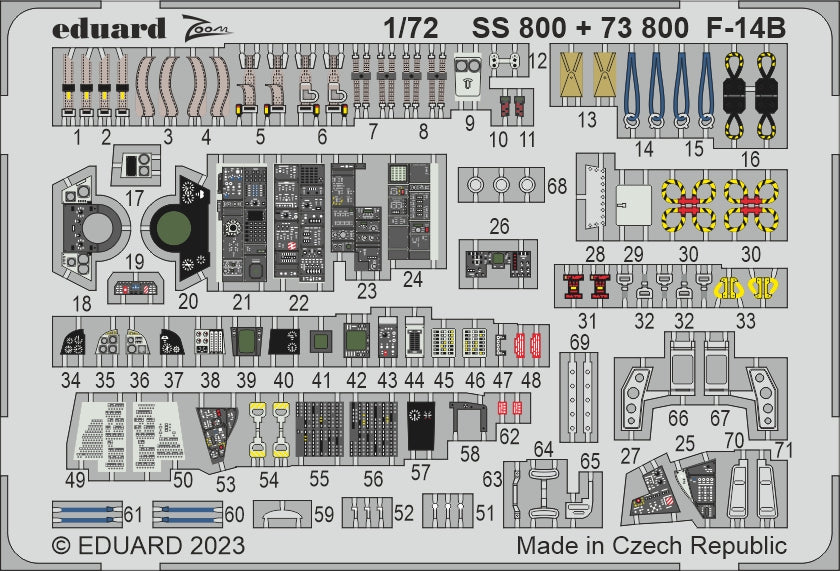 Grumman F-14B Tomcat (designed to be used with Academy kits) This BiG-Ed set includes all these Eduard sets.....ED73044 Remove Before Flight STEEL ED72730 F-14B exterior 1/72ED73800 F-14B 1/72EDCX647 F-14B 1/72