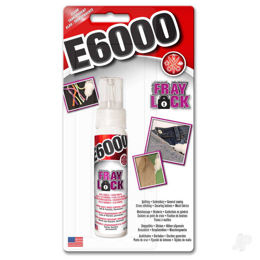 Eclectic E6000 Fray Lock Clear 59.1ml (Carded) ECL65226 1