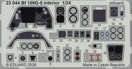 Messerschmitt Bf-109G-5 interior 1/24 (designed to be used with Airfix kits)