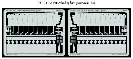 Focke-Wulf Fw-190D-9 landing flaps (designed to be used with Hasegawa and Hobby 2000 kits)
