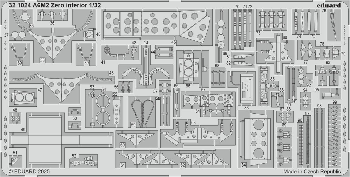 Mitsubishi A6M2 Zero interior 1/32 (designed to be used with Tamiya kits)