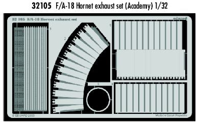 McDonnell-Douglas F/A-18 Hornet exhaust set (designed to be used with Academy kits)----(McDonnell-Douglas F/A-18C Hornet/McDonnell-Douglas F/A-18D Hornet) (Eduard sold out August 2025)