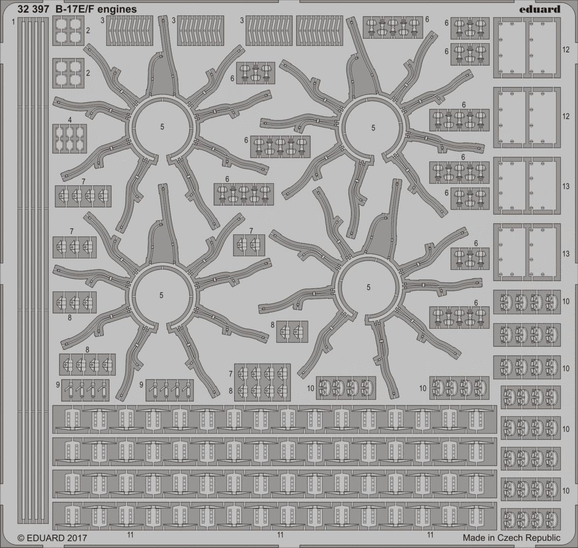 Boeing B-17E/B-17F Flying Fortress Flying Fortress engines details (designed to be used with Hong Kong Models kits)[B-17F]