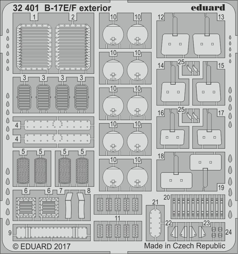 Boeing B-17E/B-17F Flying Fortress Flying Fortress exterior (designed to be used with Hong Kong Models kits)
