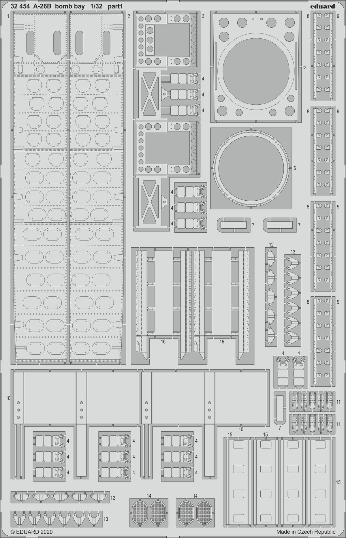 Douglas A-26B Invader bomb bay detail set	(designed to be used with Hobby Boss kits)