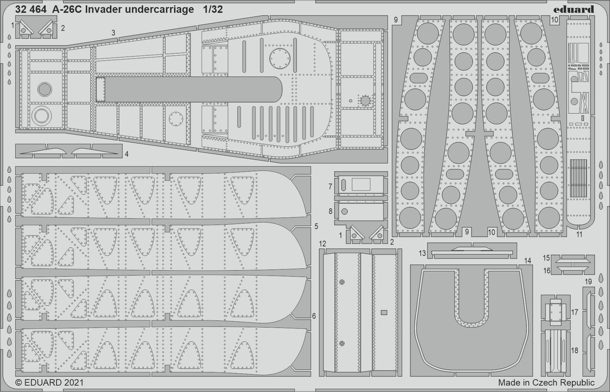 Douglas A-26C Invader undercarriage (designed to be used with Hobby Boss kits)