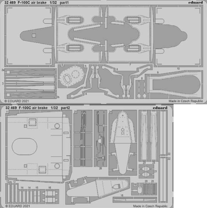 North-American F-100C Super Sabre air brake (designed to be used with Trumpeter kits)