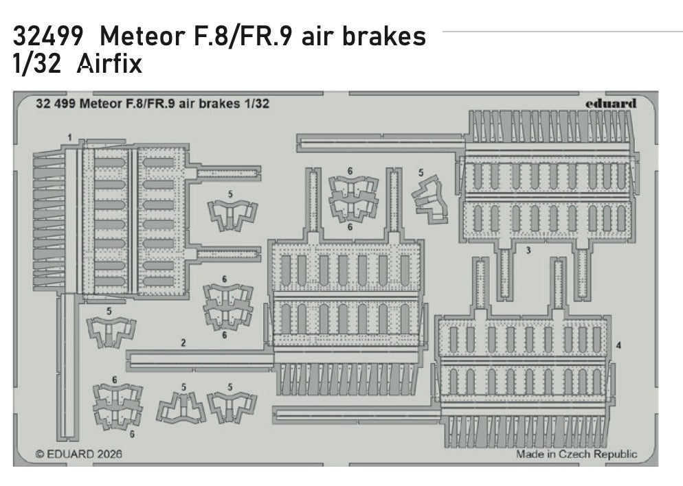 Gloster Meteor F.8/FR.9 air brakes 1/32 (designed to be used with Revell kits)