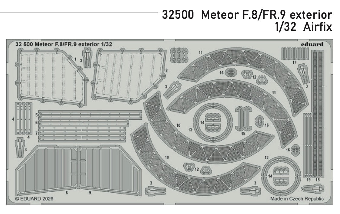 Gloster Meteor F.8/FR.9 exterior 1/32 (designed to be used with Revell kits)