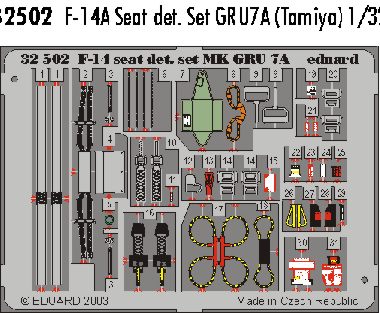 GRU7A Seat details for Grumman F-14A/F-14B Tomcat PRE-PAINTED IN COLOUR! (designed to be used with Tamiya kits)