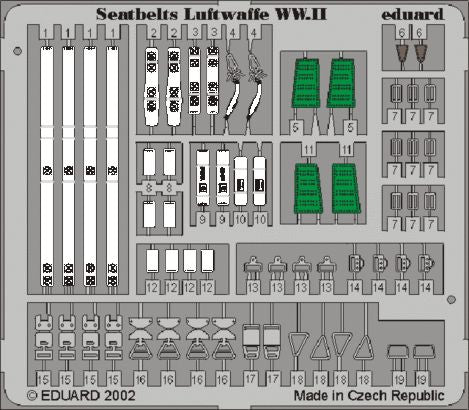 seatbelts Luftwaffe WWII PRE-PAINTED IN COLOUR!