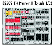 McDonnell F-4 Phantom placards PRE-PAINTED IN COLOUR! (designed to be used with Tamiya kits)[McDonnell F-4C F-4D F-4E F-4J Phantom]