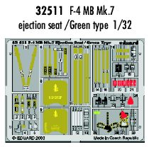 Martin-Baker Mk.7 ejection seat green type PRE-PAINTED IN COLOUR! (Etched detail for the kit seat. This is not a seat) (designed to be used with Tamiya kits)[McDonnell F-4C F-4D F-4E F-4J Phantom]